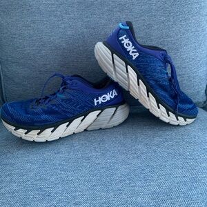 Hoka Blue and White Athletic Shoes